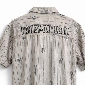 Harley Davidson Button Down Shirt Mens M Embroidered Logo Back Bike